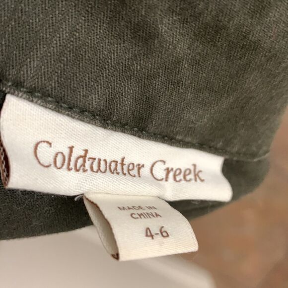 Coldwater Creek 4-6 Olive Green Zipper  Front Long Sleeve Pockets Woman’s Jacket - Picture 14 of 16